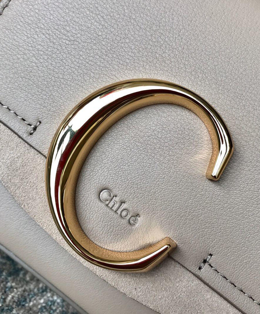 Chloe Mini C Bag Handbag Leather Cream